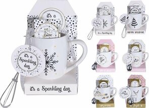 Drinkbeker geschenkset aardewerk - Wit