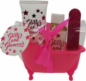 Badkuipje geschenkset cadeauset - Roze / Multicolor - Kunststof - 11 x 5,5 x 13 cm