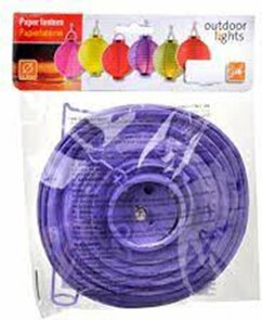 Papieren lantaarn - Halloween - Feest - Lampion - Paars - Papier - Ø 20 cm