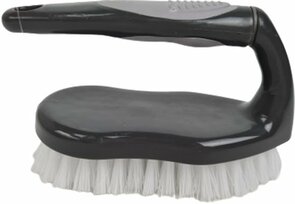 Schrobborstel - Schoonmaakborstel - Schoonmaakspullen - Kunststof - Grijs - 14 x 9 cm