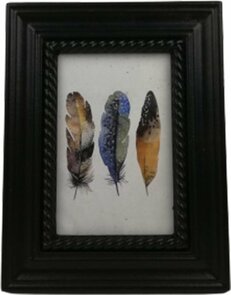 Fotolijst FEATHERS - Zwart - Hout / Glas - 21,5 x 16,5 x 1,5 cm