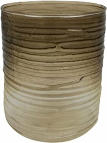 Theelichthouder WILSON - Taupe / Transparant - Glas - ø 9 x 10,5 cm - Waxinelichthouder – Waxinelicht – Gezellig – Sfeer – Kerst – Feestdagen – Licht – Wintertijd – Herfst – Thuis – Woonkamer – Interieur – Decoratie – Cadeau 