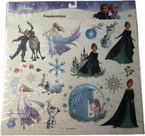 Disney Frozen Kerst raamstickers - Multicolor - Kunststof - Cadeau - Raam plak stickers - Kerstman stickers - Kerst - 38 x 38 cm  
