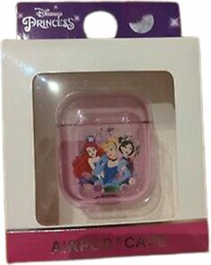 Disney Princess Airpods case - Airpods 1/2 - Disney Princess - Roze / Paars - Kunststof - Oortjeshoes met haakje - Airpods accessoires