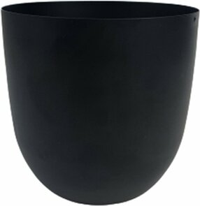 Metalen bloempot AART industriële look - Zwart - Metaal - ø 14 x h 13,5 cm - Bloempot - Plantenpot - Bloemen - Planten