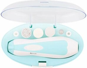 Manicure Pedicure set - Blauw / Wit - Kunststof - 9 x 6 x 16 cm - Spa - Ontspannen - Relax