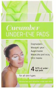 Oogmaskers komkommer - Wit / Groen - One Size - Kunststof - Set van 2 x 4 oogmaskers - Spa - Masker - Mask - Gezichtsmasker - Oogmasker - Verzroging