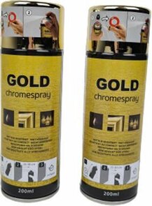 Chromespray - Gold / Goud - Chroomspray - Spuitverf - Lakspray - Meubelspray Sneldrogend - Acryllak - Set van 2 (2x 200 ml)