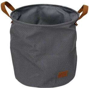 Luxe opbergmand met handvaten DANNY - Grijs - Kunststof - ø 34 x h 35 cm - Opbergmand - Mand - Cadeau - Interieur - Wonen - Huis - Decoratie