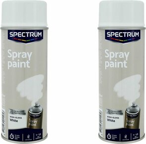 Spuitbus verf Hoogglans Wit - Wit - Spuitverf - Sneldrogend - Set van 2