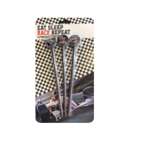 Coole Teken set - 3 Potloden met race auto gum - Kinderen Tekenen School