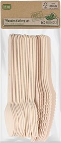 Houten Bestek Set - Berken Hout - Eco Friendly - 100% Composteerbaar