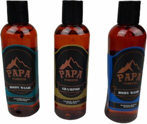 Geschenkset lichaamsverzorging vaderdag "Papa Forever" - Turquoise / Multicolor - Kunststof / Karton - 3 stuks - Geschenkset - Vaderdag - Fathersday - Cadeau