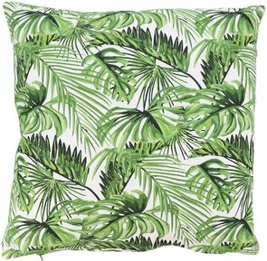 Sierkussenhoes Botanisch bladmotief JORRIT - Lichtgroen / Wit - Katoen - 40 x 40 cm - Kussenhoes - Hoes - Kussen