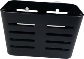 Badkamerrekje / Douchrekje badkamer met 2 zuignappen ZODIAC - Zwart - Kunststof - Maat M - 12 x 19 cm - Douchebakje