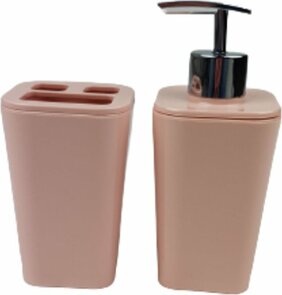 Tandenborstelhouder en zeepdispenser ZODIAC - Roze - Kunststof