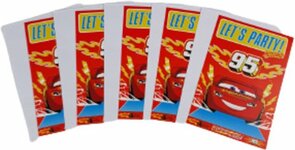 Cars - Uitnodigingskaarten jongens - uitnodiging kaarten - Verjaardag / Party / Feestje - Rood / Multicolor - Karton / Papier - 10 x 15 cm - Set van 5