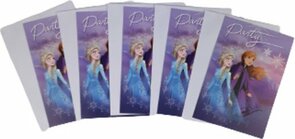 Frozen - Uitnodigingskaarten meisjes - uitnodiging kaarten - Verjaardag / Party / Feestje - Paars / Multicolor - Karton / Papier - 10 x 15 cm - Set van 5 