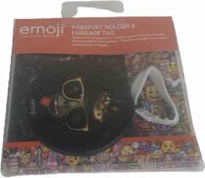 Paspoort houder - Bagage Label - Zwart - Aap - Reizen - Koffer - Vliegen - Rond