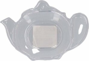 Theezakjeshouder KLAASJE - Transparant - Kunststof - Ø 7 cm - Set van 2