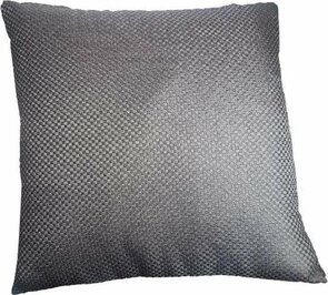 Sierkussenhoes met blokjes motief KYRA - Grijs - Glanzend - 45 x 45 cm
