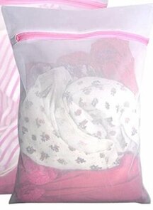 Waszakken - Wit / Roze - Polyester - 20 x 29 & 30 x 39 cm