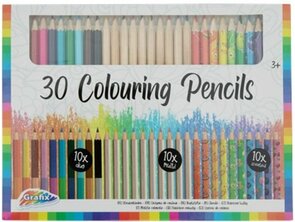 Kleurpotloden Duo Multi en Fruity - Multicolor - Hout - 30 Stuks