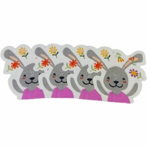 Paas servetten paashaas met bloemetjes - Grijs / Paars / Multicolor - Papier - Servetten - Feestdag - Feest - Party