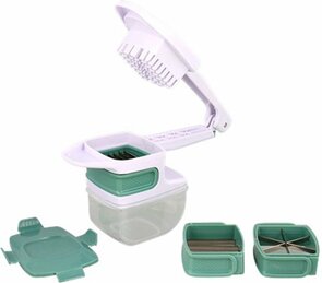 Multi snijset - Wit / Groen - Kunststof / Metaal - 3 Snijstanden - 5 Delig