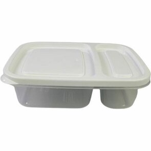 Compacte meal prep bakjes - Geel - Kunststof - 2-vaks - Set van 2 - voorraadbakjes - lunchbox - snackbakjes - stapelbaar - klein formaat