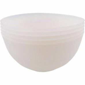 Herbruikbare Schaaltjes / Kommetjes BACO - Wit - Kunststof - Vaatwasserbestendig - Camping - Picknick - Strand - Servies - Ø 9 cm - Set van 5