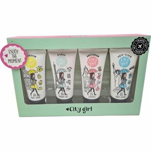 Geschenkset City Girl - Body Scrub - Shower Gel - Shampoo - Hand Lotion - 4 x 100 ml - Cadeau - Sinterklaas - Kerst