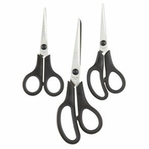 Scharen set JESLINE - Zwart / Zilver - Metaal / Kunststof - 3 Stuks - Knippen - Schaar - Keukenschaar - Hobbyschaar