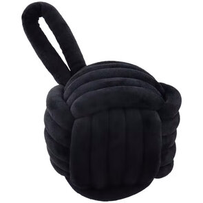 Luxe Deurstopper / Deurstop knoopbal met lus  LUXUS - Smaragd Groen - Velvet /  Fluweel - ø 15 cm - Deurstopper - 100% polyester