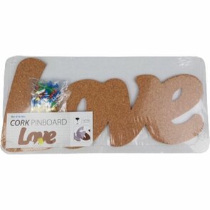 Prikbord ''LOVE'' met 20 punaises - Kurk - Love - 29 x 13 cm
