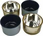 Theelichthouders Set ANNELIES - Zilver / Zwart / Multicolor - Glas - ø 5 x h 3 cm