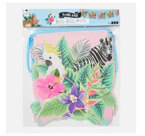 Vlaggen met dieren print - Multicolor - Karton - Circa 6 Meter - 15 vlaggen -  Vlaggenlijn - Vlag - Verjaardag