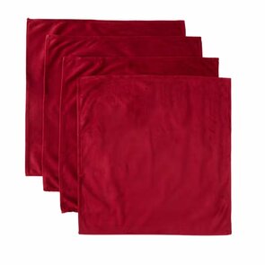 Luxe velvet servetten NOELLA - Rood - 100% Polyester - 40 x 40 - 4 stuks - Classy - Luxe servetten - Hotel kwaliteit