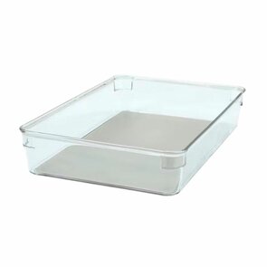 Anti-slip organizer M HARLEY - Set van 2 - Grijze onderkant - Glas - 25 x 16 x 5 cm - Rechthoek - Opberger - Opbergdoos - Opbergbak