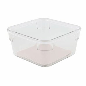 Anti-slip organizer XS HARLEY - Set van 2 - Grijze onderkant - Glas - 9 x 9 x 5 cm - Vierkant - Opberger - Opbergdoos - Opbergdoos
