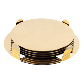 Onderzetters BLAZE - Goud - Metaal - Ø 8 cm - 4 stuks 