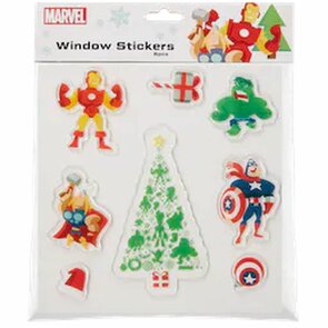 Marvel avengers kerst raamstickers - Multicolor - Gel stickers - 8 stickers - Raam plak stickers - Thor - Iron man - Captain America - Hulk 