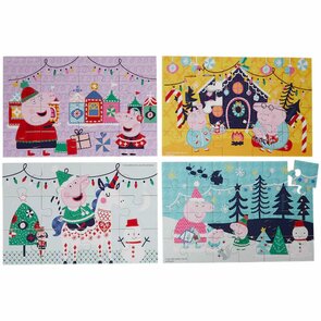 Kerst Peppa Pig 4 in 1 puzzel - Multicolor - Karton - 19 x 29 cm - 3+  