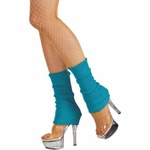 Beenwarmers CLAUDIA - Neon Blauw - 100% acryl - One size - 1 paar - Carnaval - Feest - Jaren 60 - Legwarmers - Jambières - sokken