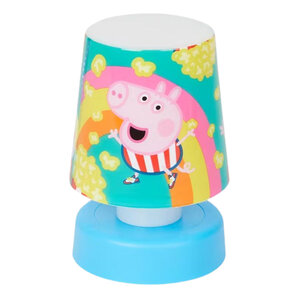 Nachtlampje druklamp Peppa Pig bananen - Turquoise / Lichtblauw - Kunststof - 8 x 8 x 12 cm - Lampje - Nachtlampje - Lamp - Licht 