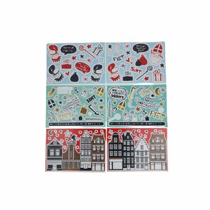 Sinterklaas Raamstickers - Multicolor- stickers - 6 vellen 