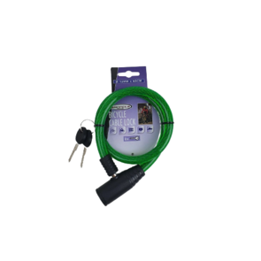 Fiets kabelslot - Groen / Zwart - Kunststof / Metaal - ⌀ 12 mm x h 65 cm - Slot - Fietsslot - Fietsen - Bike