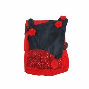 Verkleedset Spaanse danseres - Rood / Zwart - Kunststof - One Size Kids - 4-6 jaar (110) - Verkleden - Feest - Party - Verkleedset