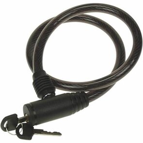 Fiets kabelslot - Zwart - Kunststof / Metaal - ⌀ 12 mm x h 65 cm - Slot - Fietsslot - Fietsen - Bike