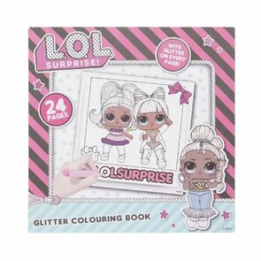LOL Surprise! Kleurboek - Roze / Zwart - Multicolor - 21 x 21 cm - 24 pagina's -  Glitter colouring book  